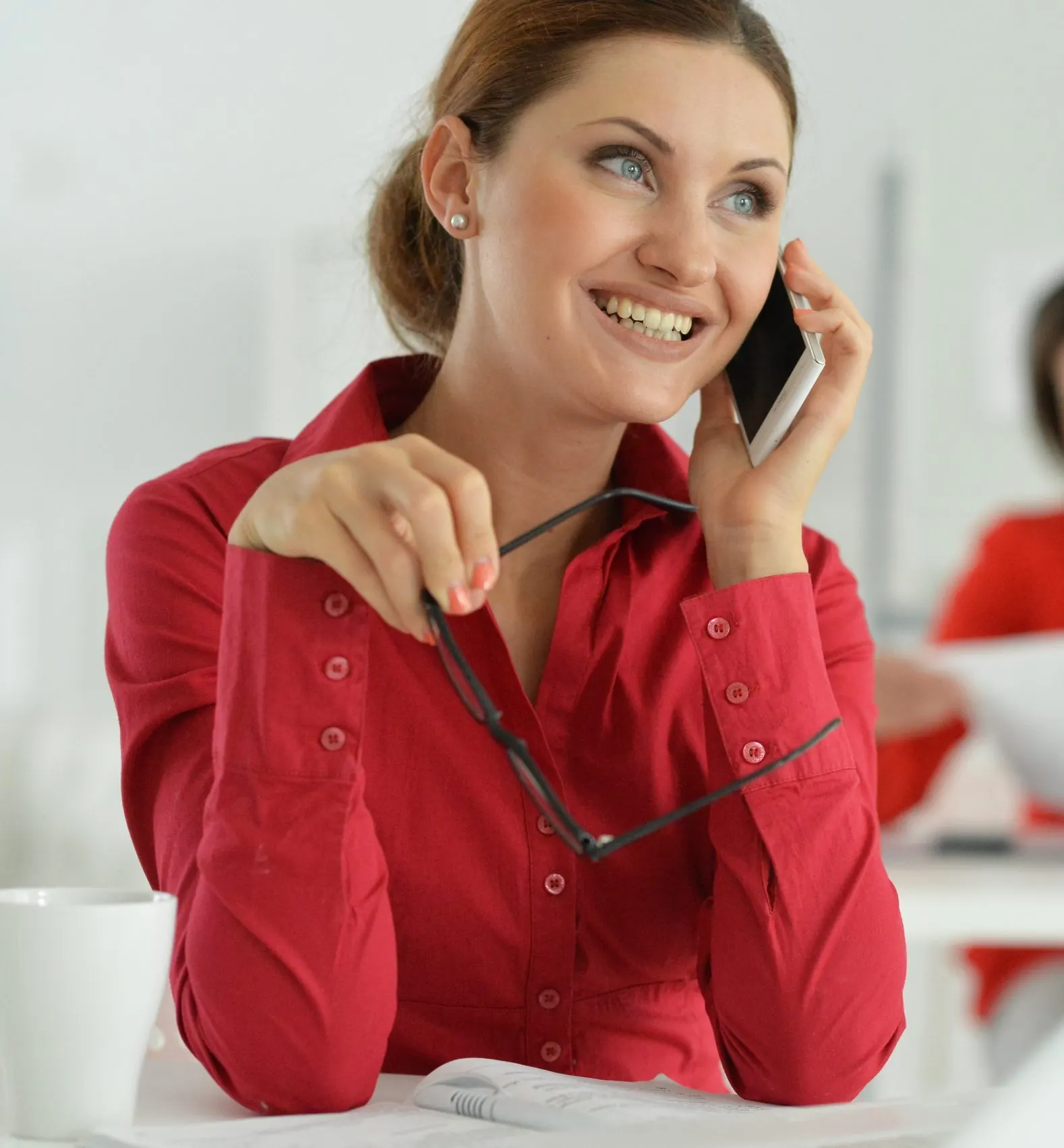 Business owners reviewing call analytics